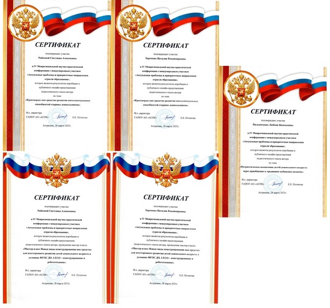 Удостоверение о выступлении на конференции